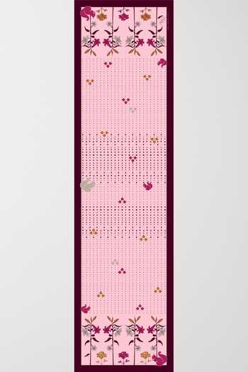 Shop Thee Modern Roots Pink Silk Spring Pattern Stole at Aza Fashions Shop_Thee Modern Roots_Pink Silk Spring Pattern Stole _at_Aza_Fashions