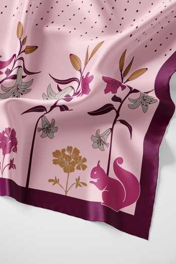 Thee Modern Roots Pink Silk Spring Pattern Stole Online at Aza Fashions Thee Modern Roots_Pink Silk Spring Pattern Stole _Online_at_Aza_Fashions