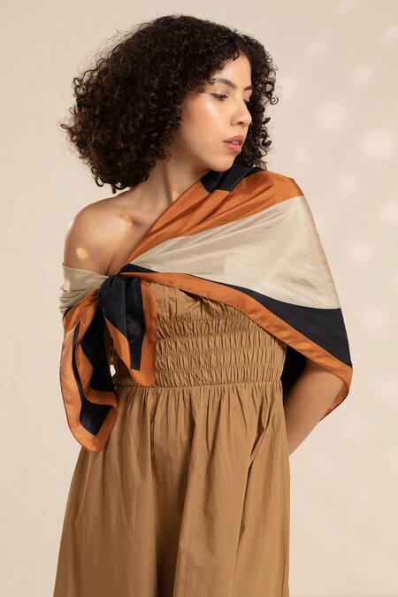 Buy Thee Modern Roots Black Cosmic Visions Silk Scarf Online at Aza Fashions Buy_Thee Modern Roots_Black Cosmic Visions Silk Scarf _Online_at_Aza_Fashions