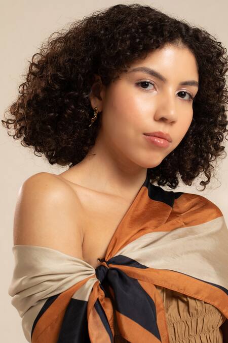 Shop Thee Modern Roots Black Cosmic Visions Silk Scarf Online at Aza Fashions Shop_Thee Modern Roots_Black Cosmic Visions Silk Scarf _Online_at_Aza_Fashions