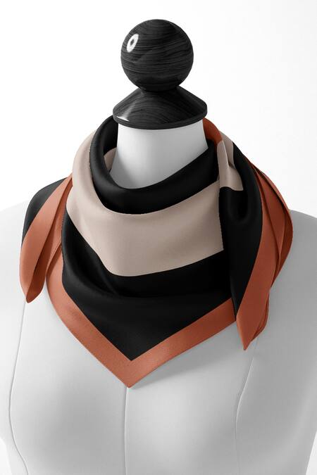 Thee Modern Roots Black Cosmic Visions Silk Scarf at Aza Fashions Thee Modern Roots_Black Cosmic Visions Silk Scarf _at_Aza_Fashions