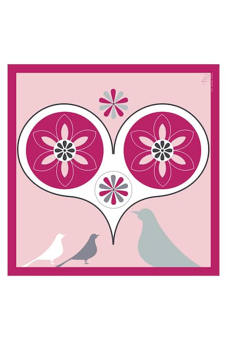 Shop_Thee Modern Roots_Fuchsia Heartflight Silk Scarf _at_Aza_Fashions