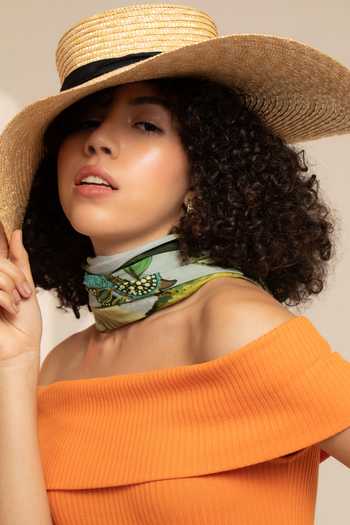 Buy_Thee Modern Roots_Green Nectar And Citrus Cotton Scarf_Online_at_Aza_Fashions