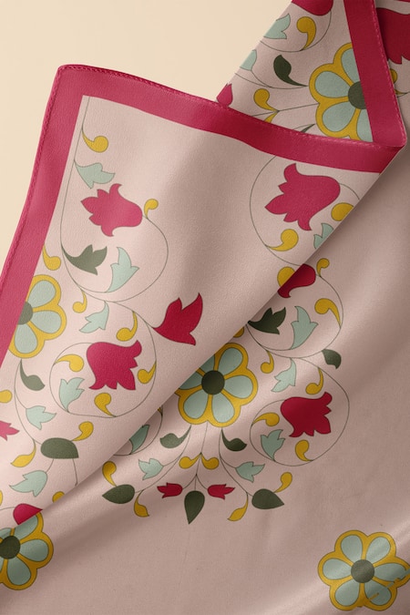 Buy Thee Modern Roots Pink Silk Embroidery Flower Symphony Print Dupatta Online at Aza Fashions Buy_Thee Modern Roots_Pink Silk Embroidery Flower Symphony Print Dupatta _Online_at_Aza_Fashions