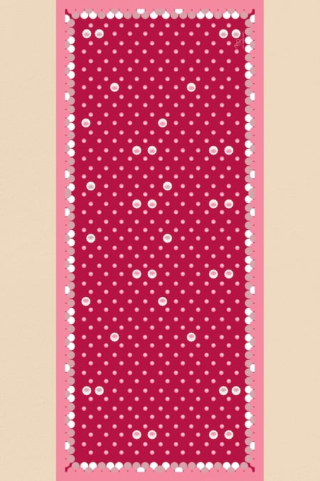 Shop Thee Modern Roots Red , Satin Crimson Lotus Print Dupatta at Aza Fashions Shop_Thee Modern Roots_Red , Satin Crimson Lotus Print Dupatta _at_Aza_Fashions