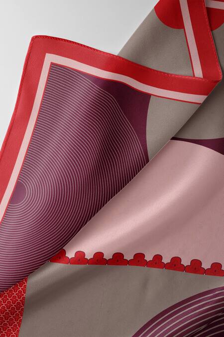 Thee Modern Roots_Red , Satin Chandras Charm Dupatta _Online_at_Aza_Fashions