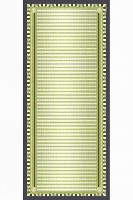 Shop Thee Modern Roots Green Silk Royal Mosaic Printed Dupatta at Aza Fashions Shop_Thee Modern Roots_Green Silk Royal Mosaic Printed Dupatta _at_Aza_Fashions