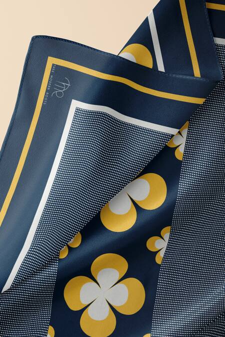 Thee Modern Roots Blue Silk Vintage Charm Printed Dupatta Online at Aza Fashions Thee Modern Roots_Blue Silk Vintage Charm Printed Dupatta _Online_at_Aza_Fashions