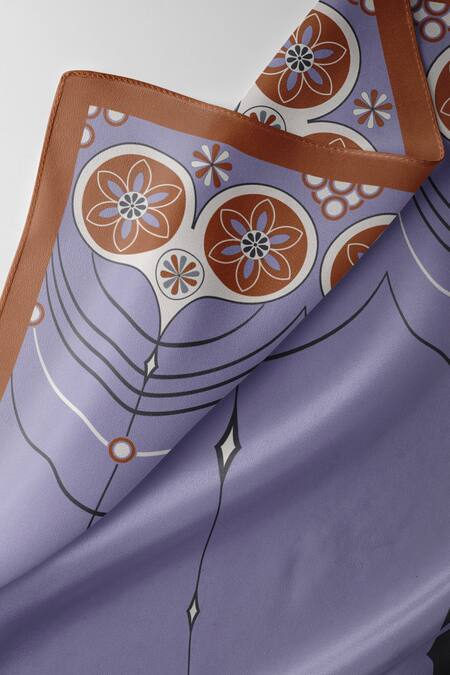 Thee Modern Roots_Purple Silk Embroidery Flipping Hearts Printed Dupatta_Online_at_Aza_Fashions