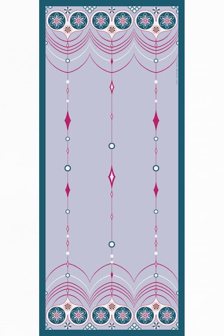 Shop Thee Modern Roots Purple Silk Whimsical Hearts Printed Dupatta at Aza Fashions Shop_Thee Modern Roots_Purple Silk Whimsical Hearts Printed Dupatta _at_Aza_Fashions