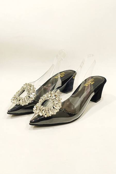 The Alter Black Embellished Layla Block Heels Online at Aza Fashions The Alter_Black Embellished Layla Block Heels _Online_at_Aza_Fashions