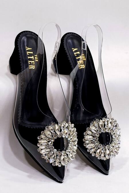 The Alter Black Embellished Layla Block Heels at Aza Fashions The Alter_Black Embellished Layla Block Heels _at_Aza_Fashions