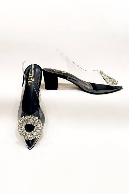 Buy The Alter Black Embellished Layla Block Heels Buy_The Alter_Black Embellished Layla Block Heels