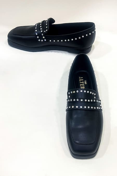 The Alter Black Mia Embellished Loafers