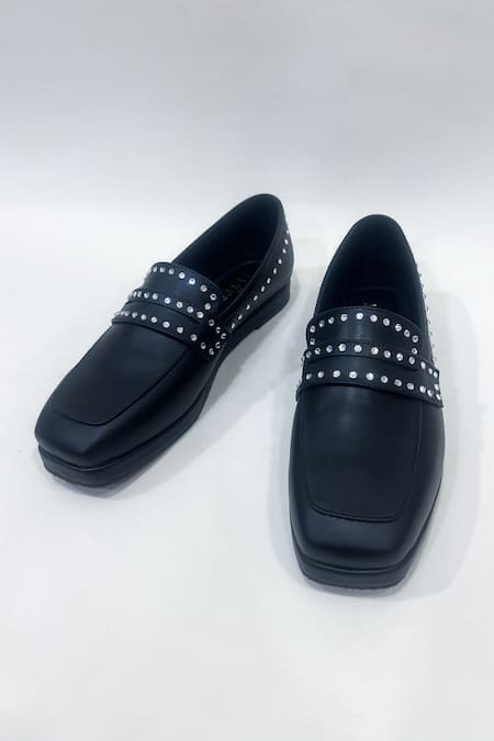 Shop The Alter Black Mia Embellished Loafers at Aza Fashions Shop_The Alter_Black Mia Embellished Loafers _at_Aza_Fashions