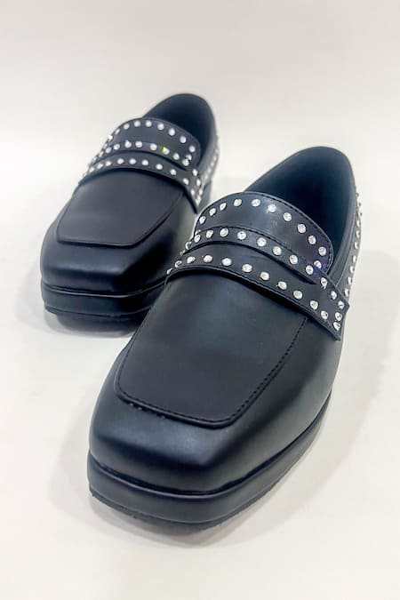 The Alter Black Mia Embellished Loafers Online at Aza Fashions The Alter_Black Mia Embellished Loafers _Online_at_Aza_Fashions