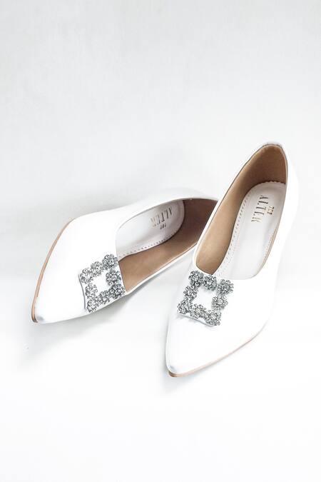 The Alter White Crystals Riona Embellished Kitten Heels Online at Aza Fashions The Alter_White Crystals Riona Embellished Kitten Heels _Online_at_Aza_Fashions