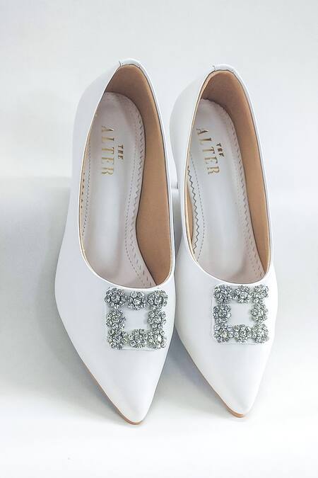 Shop The Alter White Crystals Riona Embellished Kitten Heels Online at Aza Fashions Shop_The Alter_White Crystals Riona Embellished Kitten Heels _Online_at_Aza_Fashions