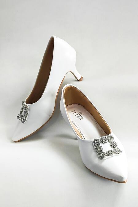The Alter White Crystals Riona Embellished Kitten Heels at Aza Fashions The Alter_White Crystals Riona Embellished Kitten Heels _at_Aza_Fashions