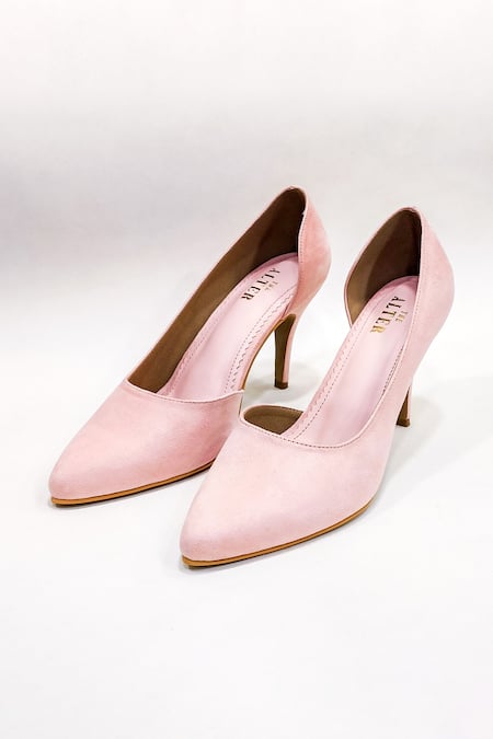 Shop The Alter Pink Plain Lizzy Baby Pointed Pumps at Aza Fashions Shop_The Alter_Pink Plain Lizzy Baby Pointed Pumps _at_Aza_Fashions