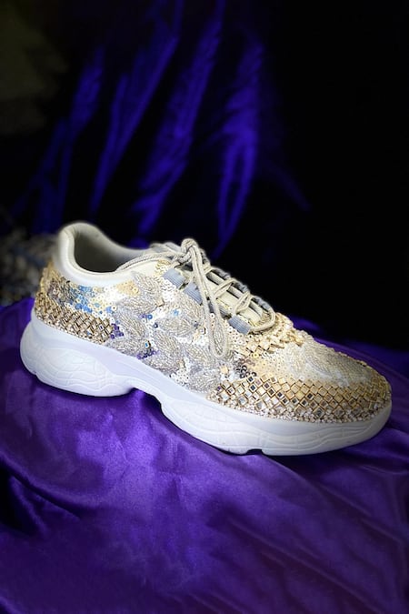 Chal Jooti Crystal Garden Embroidered Sneakers 