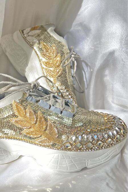 Chal Jooti_Multi Color Madhumalti Sequin Embroidered Sneakers_Online_at_Aza_Fashions