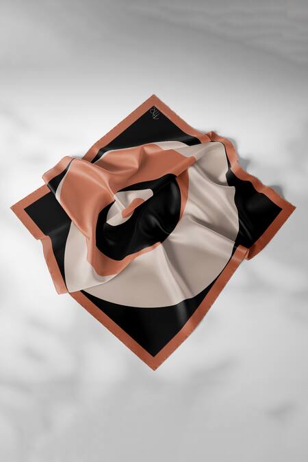 Buy Thee Modern Roots Black Cosmic Visions Silk Scarf Buy_Thee Modern Roots_Black Cosmic Visions Silk Scarf