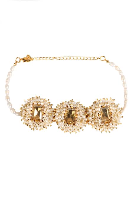 Shop Vaidaan Gold Plated Akahi Choker at Aza Fashions Shop_Vaidaan_Gold Plated Akahi Choker _at_Aza_Fashions