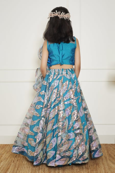 Fayon Kids Leaf Pattern Lehenga & Blouse Set
