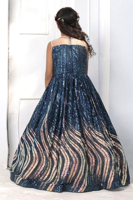 Party Wear Kids Royal Blue Gown Dress, Age: 1-11 Year at Rs 649 in New Delhi