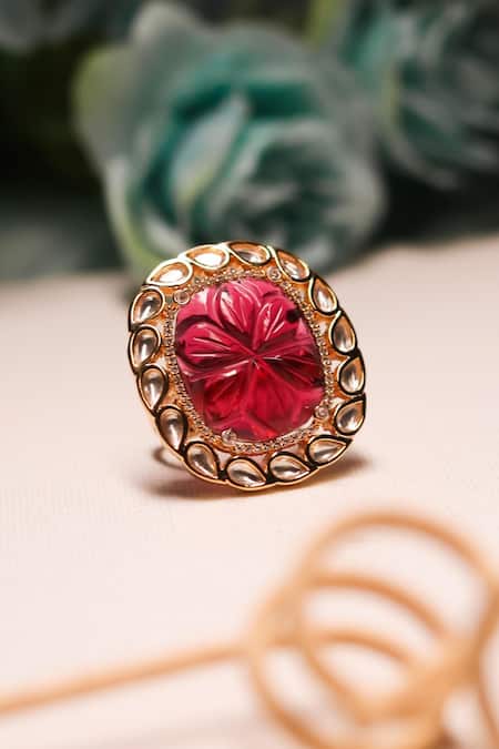 Buy Ruby Gold Ring Natural Ruby Gemstone Gold Ring Dainty Gold Jewelry Ruby  Women Promise Ring Gift for Wife Solitaire Ruby Ring Online in India - Etsy