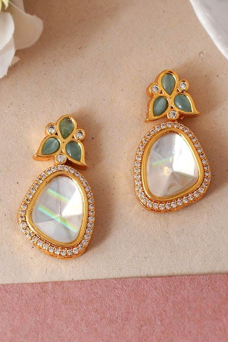 Ishhaara Embellished Polki Stone Earrings 
