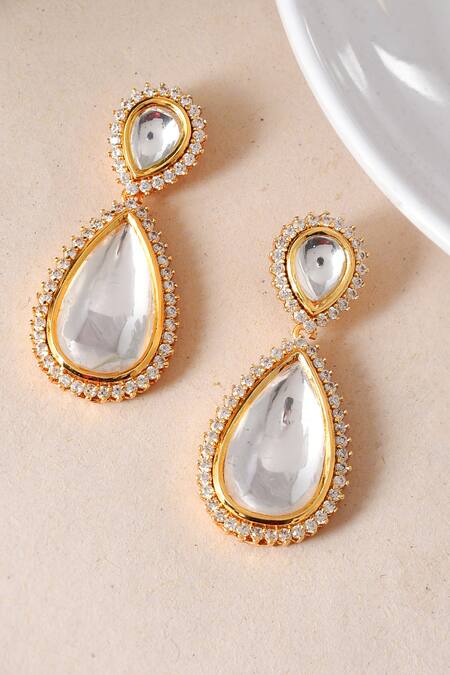 Ishhaara Tear Drop Embellished Drop Earrings 
