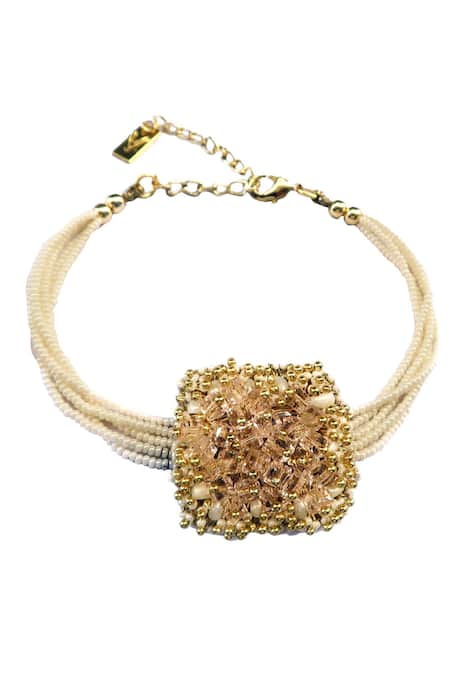 Shop Vaidaan Gold Plated Daiwik Choker at Aza Fashions Shop_Vaidaan_Gold Plated Daiwik Choker _at_Aza_Fashions