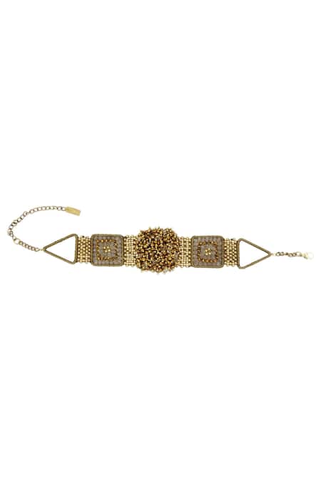 Shop Vaidaan Gold Plated Adhrit Choker at Aza Fashions Shop_Vaidaan_Gold Plated Adhrit Choker _at_Aza_Fashions