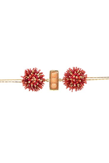 Shop Vaidaan Gold Plated Carnation Choker at Aza Fashions Shop_Vaidaan_Gold Plated Carnation Choker _at_Aza_Fashions