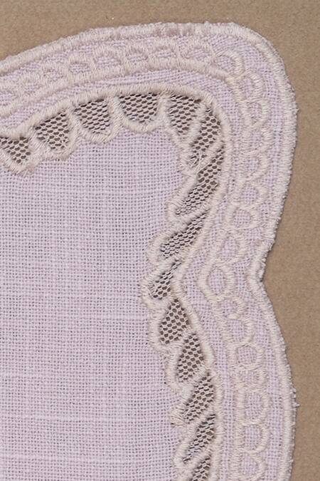 Design Gaatha_Pink 100% Cotton Cambric Cutwork Embroidered Table Mats 4 Pcs Set_Online_at_Aza_Fashions