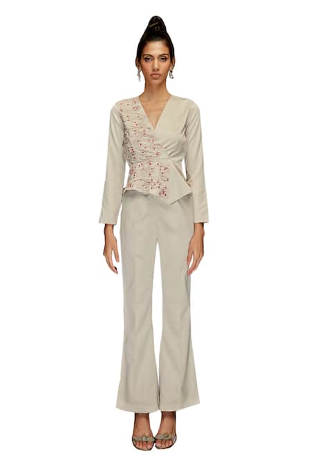 Pocketful Of Cherrie Plain Bell Bottom Pant 