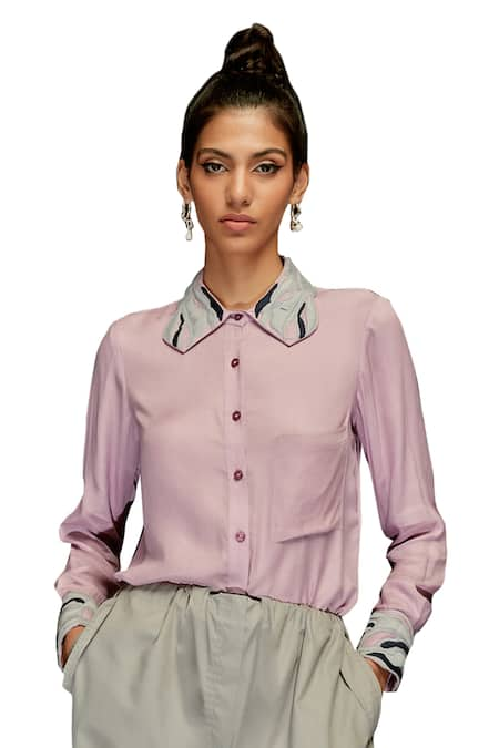 Pocketful Of Cherrie Jewelled Hand Embroidered Collar Shirt 