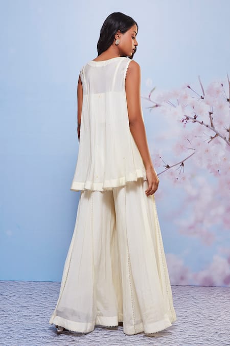 Ajiesh Oberoi Babli Floral Embroidered Kurta & Sharara Set 