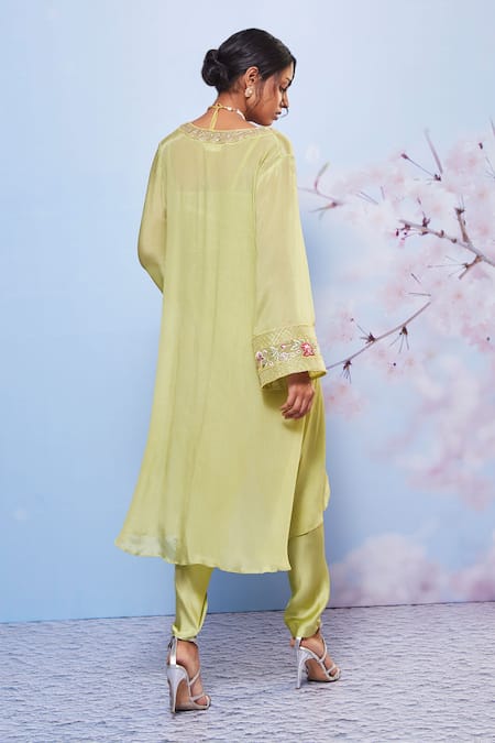 Ajiesh Oberoi Asymmetric Jacket Dhoti Pant Set 