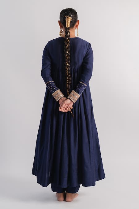 Tussah By Siddhi Shah Yoke Embroidered Anarkali & Pant Set 