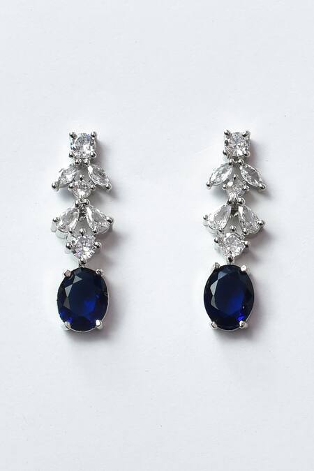 Nazaakat By Samara Singh_Blue Crystals Embellished Necklace Set _at_Aza_Fashions