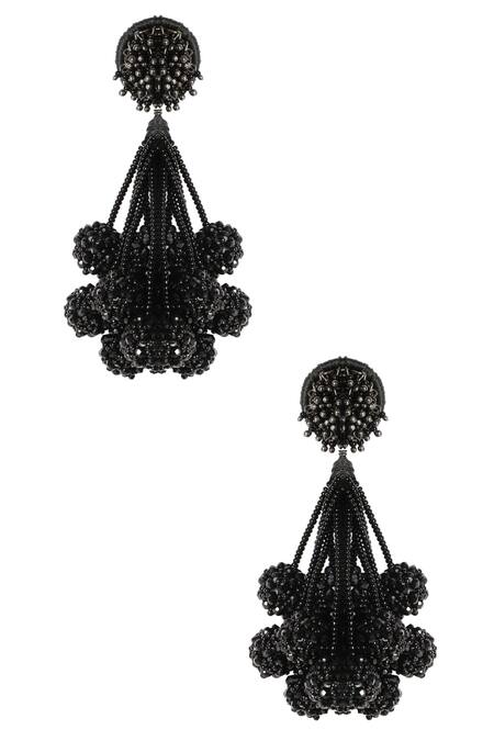 Shop Vaidaan Gold Plated Beads, Stones Barana Danglers at Aza Fashions Shop_Vaidaan_Gold Plated Beads, Stones Barana Danglers _at_Aza_Fashions