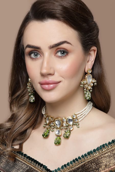 Royal Brilliant Cut Earrings Emerald Color Stone Finished In Pure Platinum  - CRISLU
