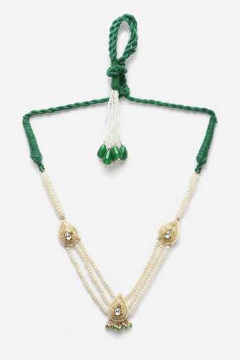 Shop Dugran By Dugristyle Multi Color Kundan And Pearl Embellished Necklace at Aza Fashions Shop_Dugran By Dugristyle_Multi Color Kundan And Pearl Embellished Necklace _at_Aza_Fashions
