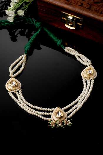 Dugran By Dugristyle Multi Color Kundan And Pearl Embellished Necklace Online at Aza Fashions Dugran By Dugristyle_Multi Color Kundan And Pearl Embellished Necklace _Online_at_Aza_Fashions