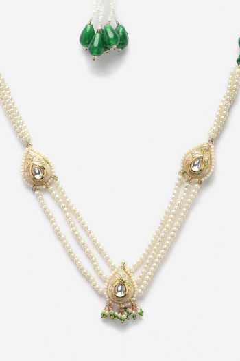 Buy Dugran By Dugristyle Multi Color Kundan And Pearl Embellished Necklace Online at Aza Fashions Buy_Dugran By Dugristyle_Multi Color Kundan And Pearl Embellished Necklace _Online_at_Aza_Fashions