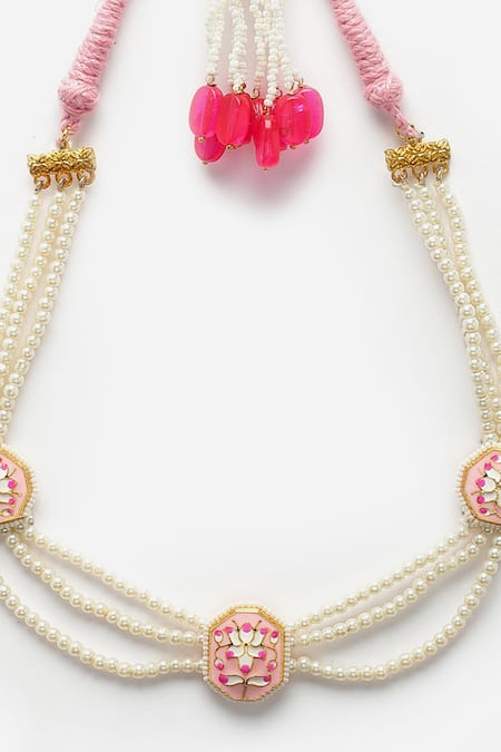 Buy Dugran By Dugristyle Multi Color Kundan Flower Embellished Necklace Online at Aza Fashions Buy_Dugran By Dugristyle_Multi Color Kundan Flower Embellished Necklace _Online_at_Aza_Fashions