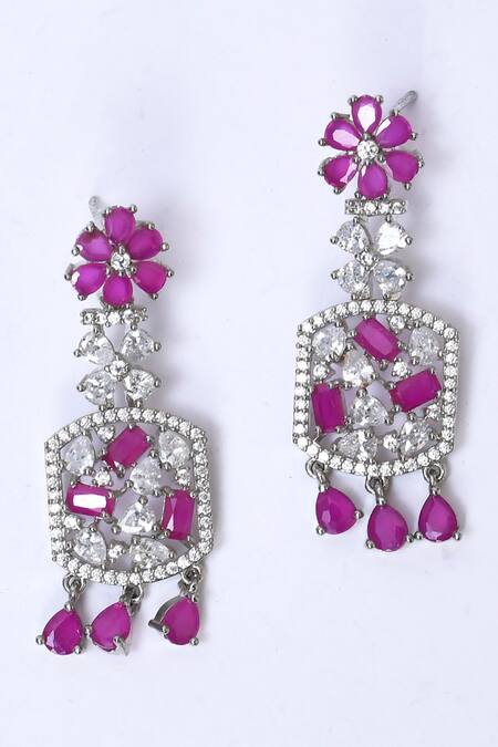 Shop Kohar By Kanika Pink Embellished Diamond Choker Necklace Set Online at Aza Fashions Shop_Kohar By Kanika_Pink Embellished Diamond Choker Necklace Set_Online_at_Aza_Fashions